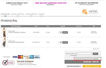 Optomizing eCommerce cart
