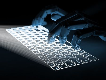 Robotic Hands On Keyboard