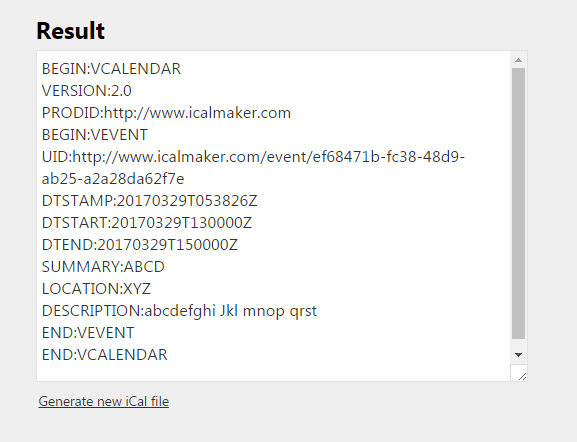 Features of ESP-iCal report