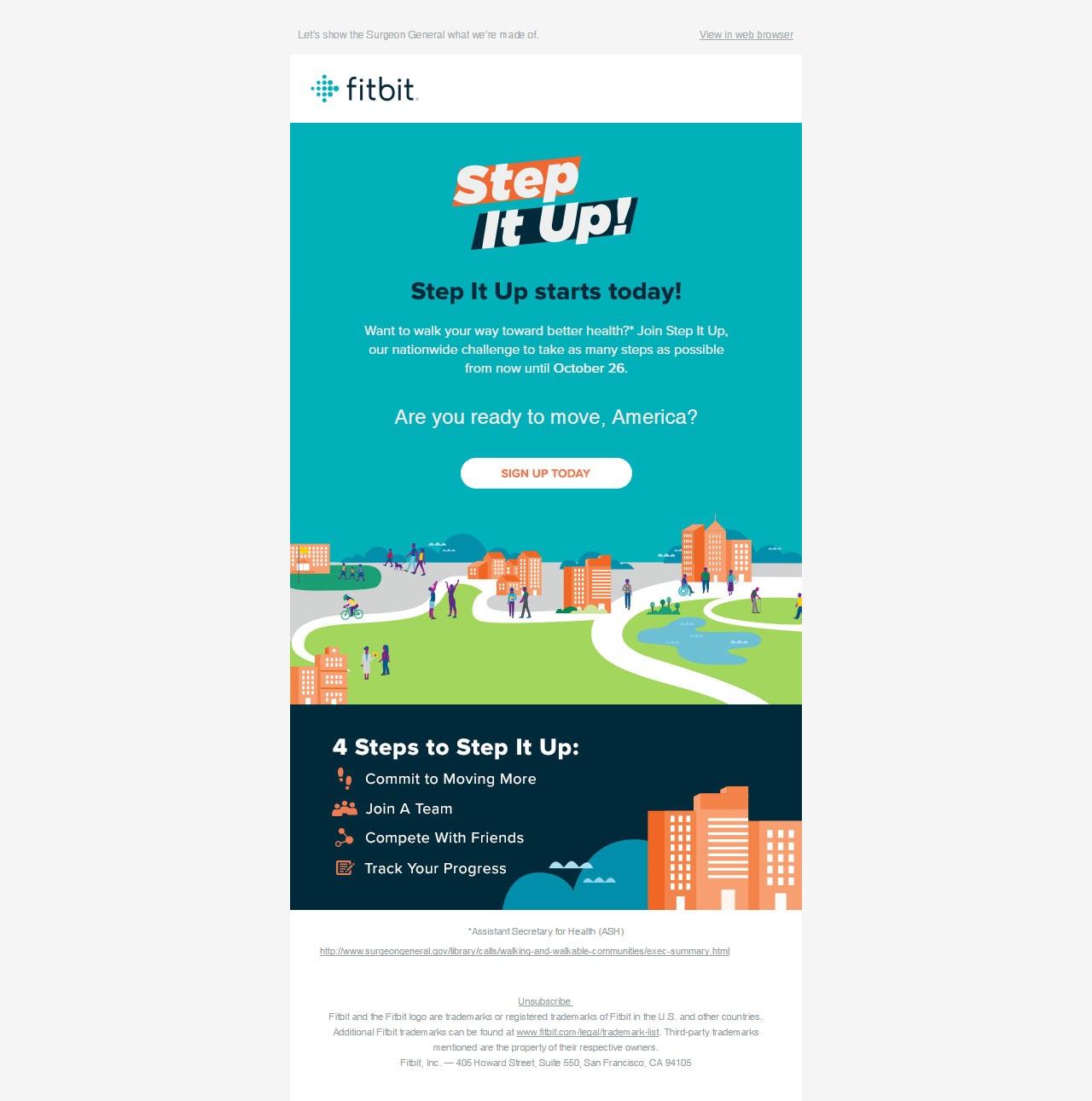 Flat email design- Fitbit