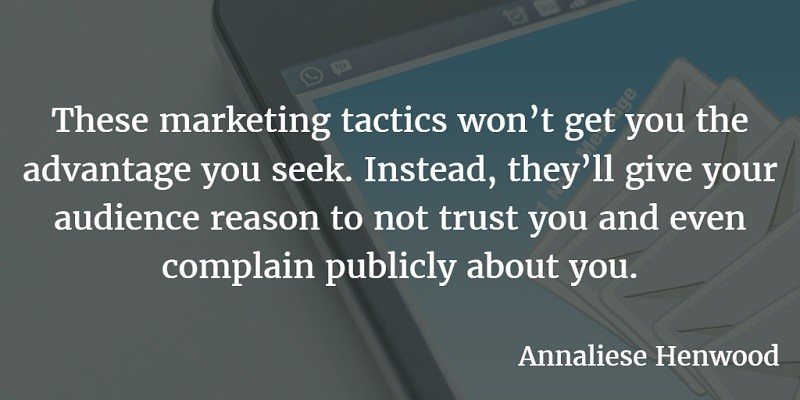 Questionable Marketing Tactics quote