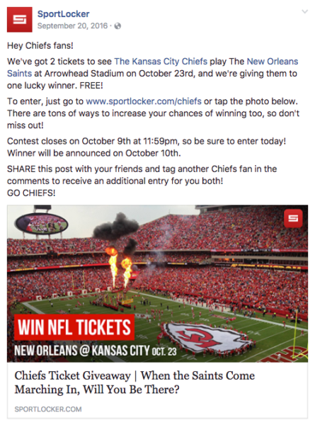 A Geotargeted Ad example by Sport Locker