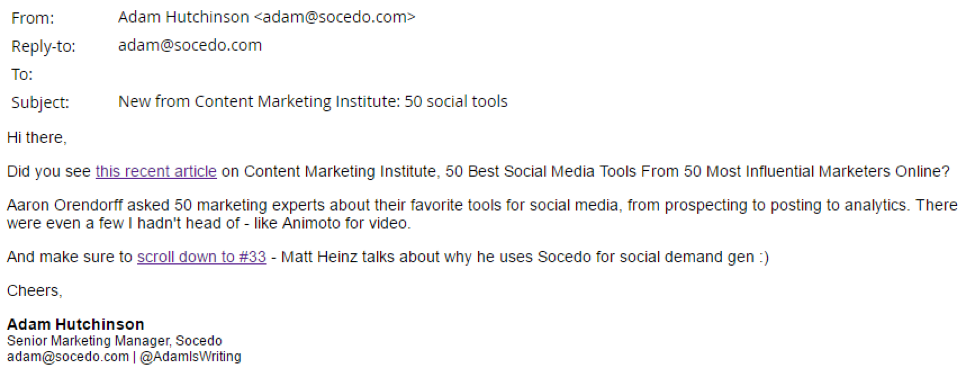 using Twitter intent data to trigger emails