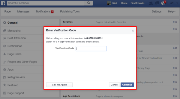 Facebook Verification