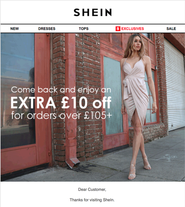 lifecycle - Win back - shein