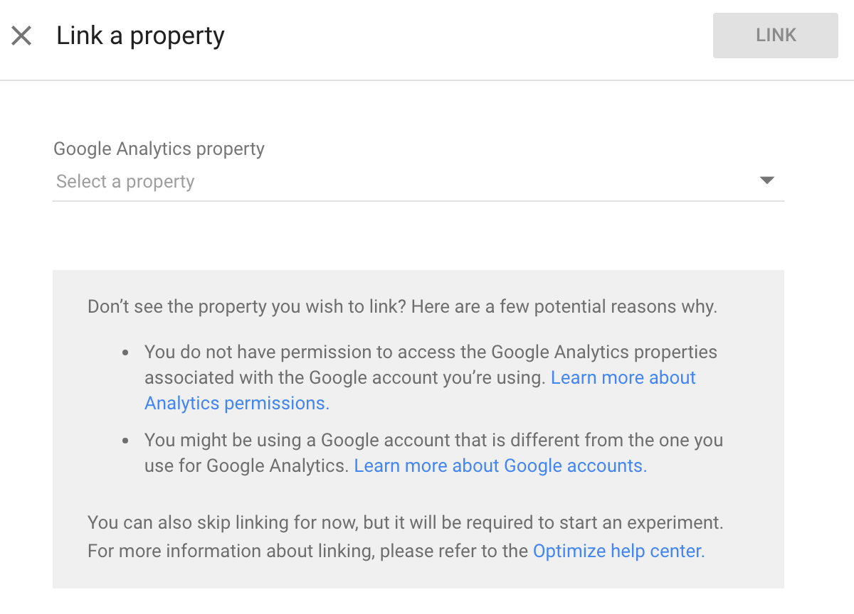 Linking Google Analytics