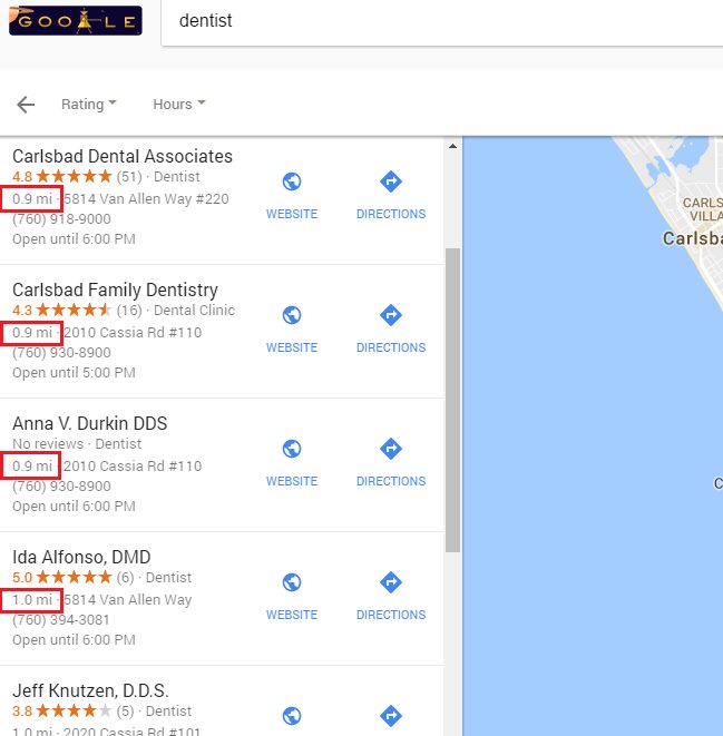 Local Search Proximity