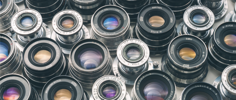 dozens of camera lens
