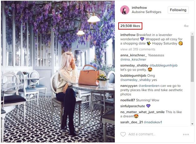 Instagram likes inthefrow