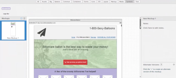 Billionaire Balloon Wireframe