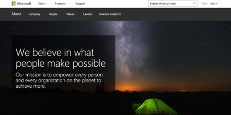 Microsoft Vision Statement - inspiration to develop a thought leadership strategy. 