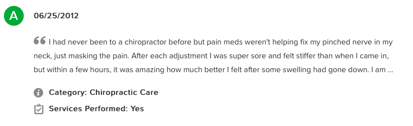 Chiropractor Review 1