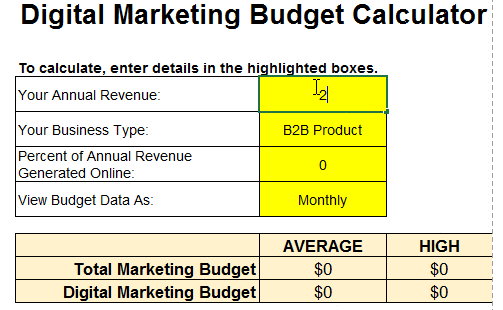 email marketing budget calculator