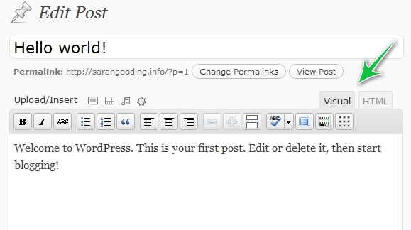 wordpress post editor