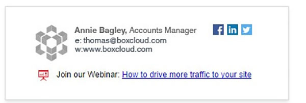 Boxcloud – Email Campaign – CTA Button