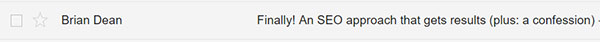 Brian Dean – Email Subject Line