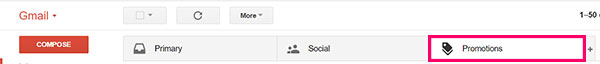 Gmail – Emails under Primary Tab