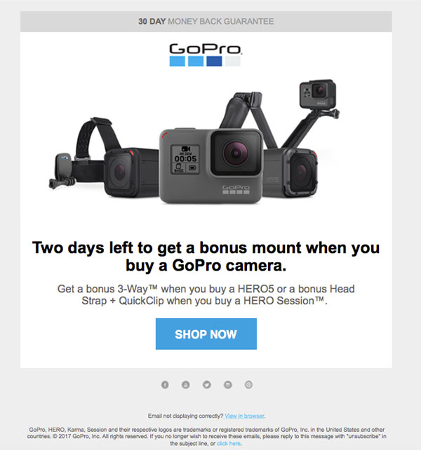 GoPro – Promotional Emails – Marketing Campaign