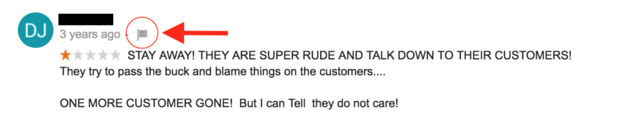 Google Review Flag