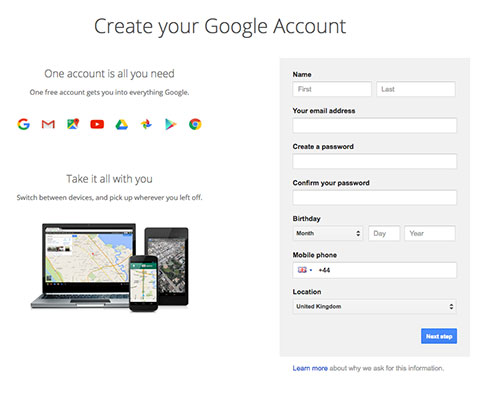 Setup your Google Analytics account
