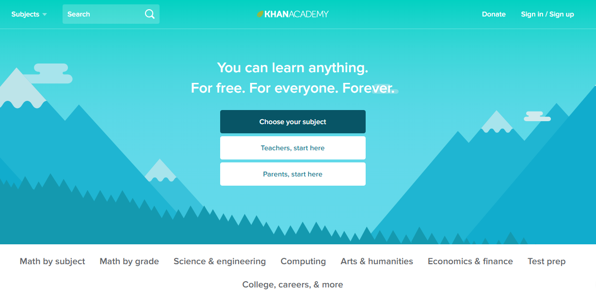 Working remotely learn online Khan Academy