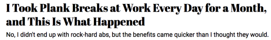 Writing Time Management Headline Plank