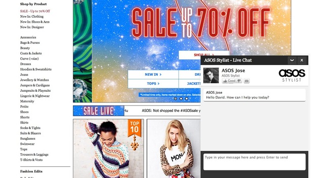 ASOS live chat