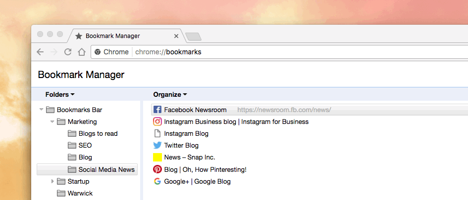 Opening all sites from your bookmark manager