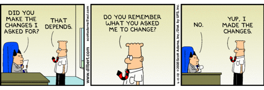 change management strategy - dilbert change 2