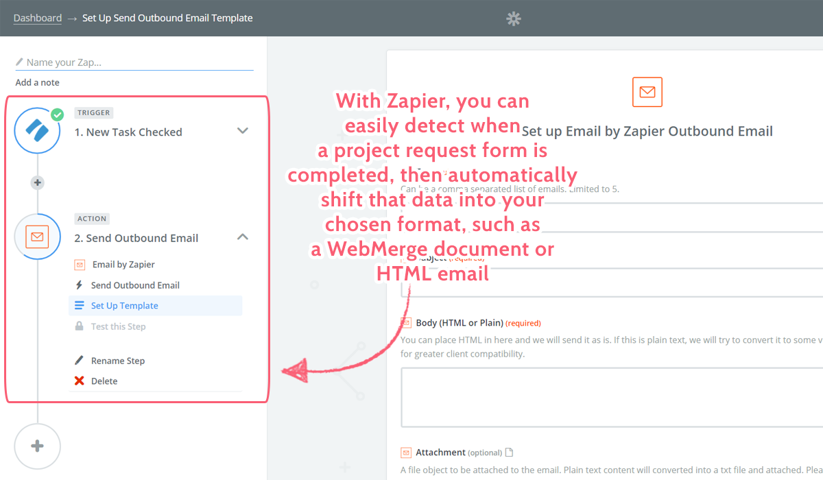 project request form - zapier format request