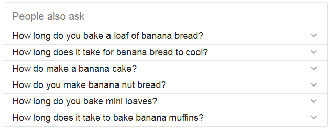 Snippet - Questions in Google SERP