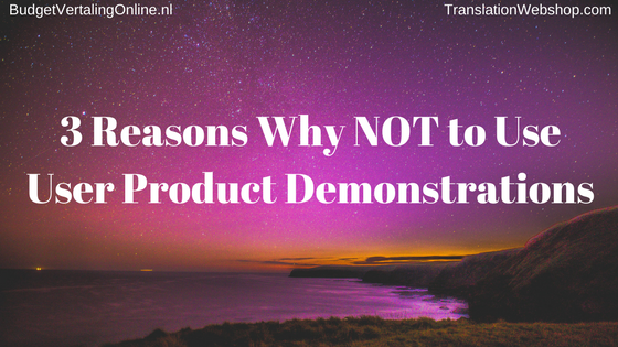 ‘3 Reasons Why NOT to Use User Product Demonstrations’ There are quite a few reasons why you would want to show user product demonstrations on your website and share them on social media. As I want to give you the whole picture, I will list some of those reasons, but I will also mention three drawbacks of user product demonstrations: http://bit.ly/NotUPD