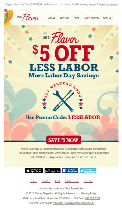 Labor Day Email - Local Flavor