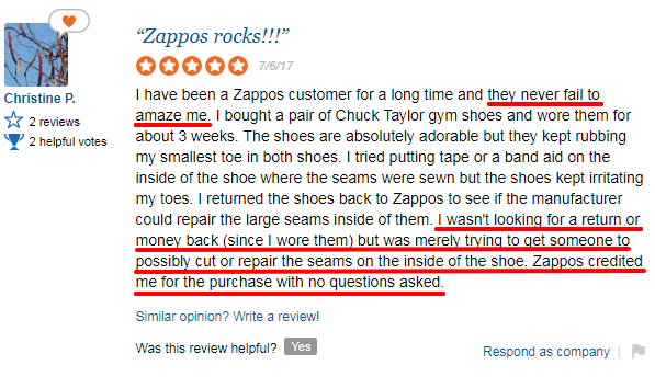 Zappos Reviews (Christine)