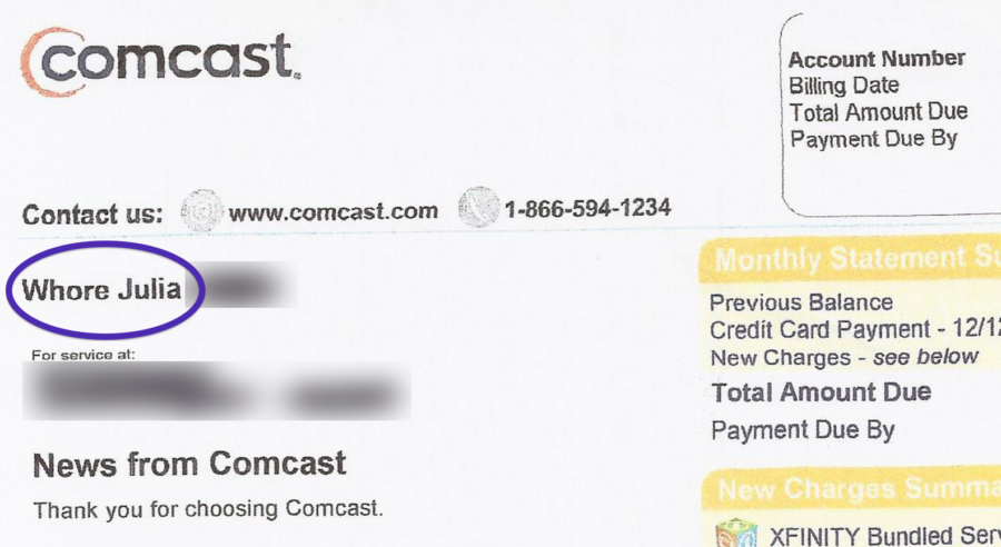 comcast whore julia