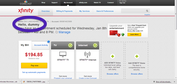 comcast dummy