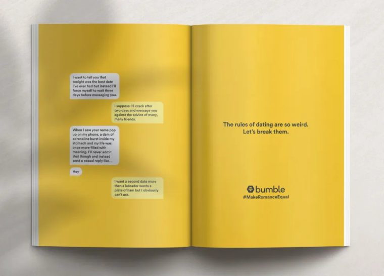 ATL marketing: Example of Bumble print media