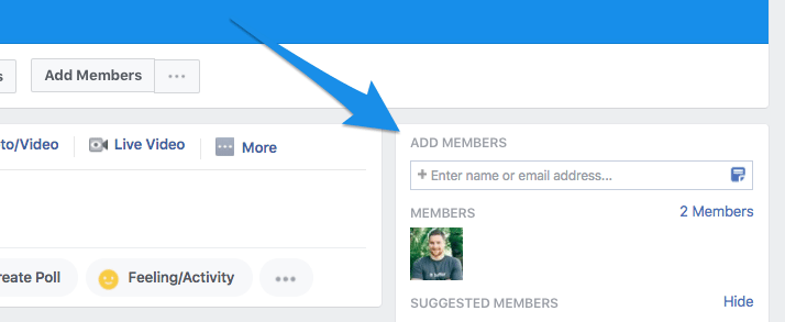 Facebook group - Add members