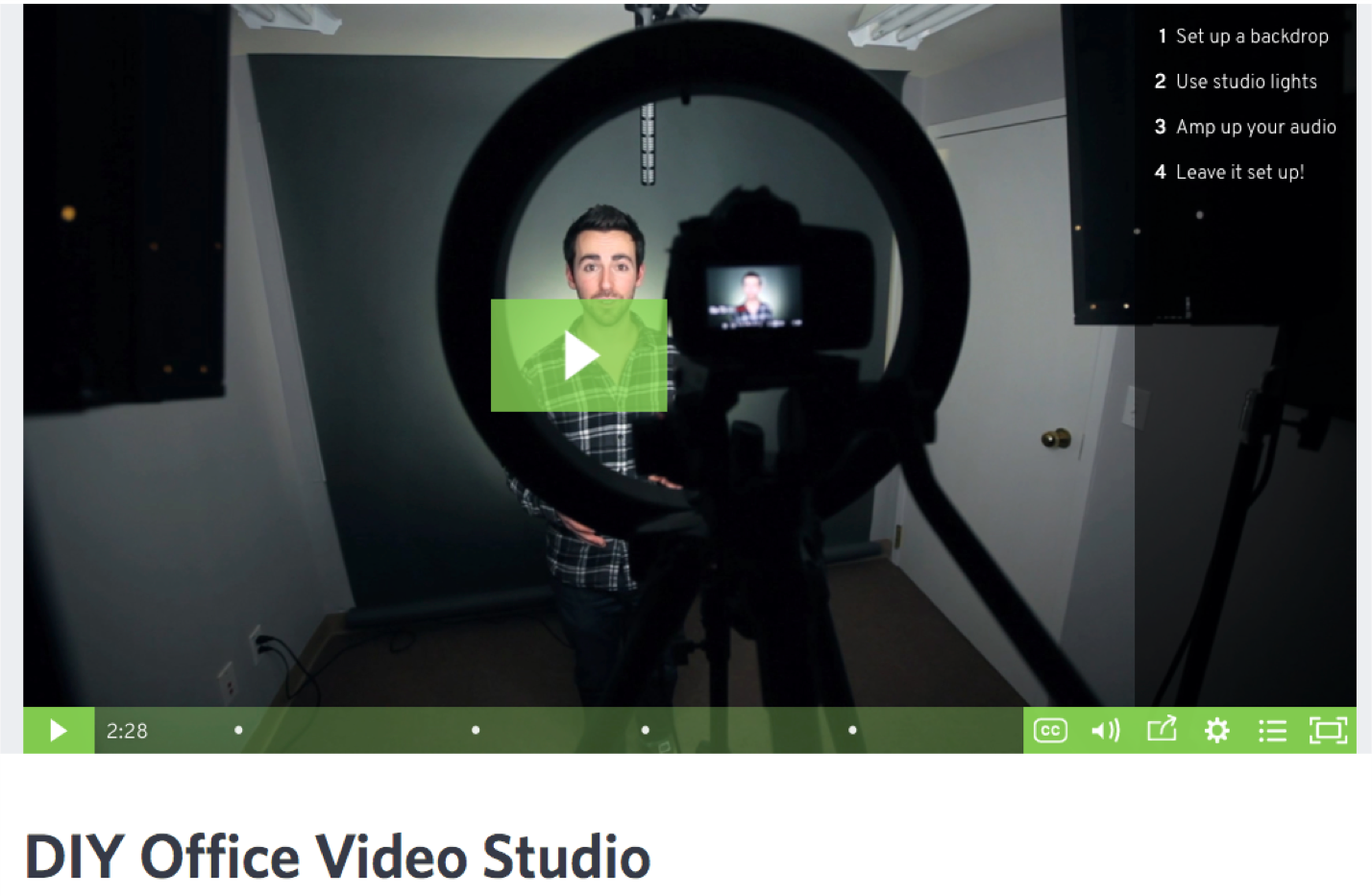 How to build video culture at your company DIY office video studio setup
