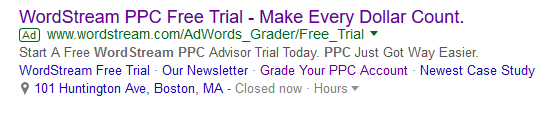 adwords extensions in ad example
