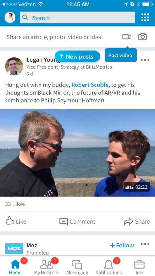 LinkedIn native video