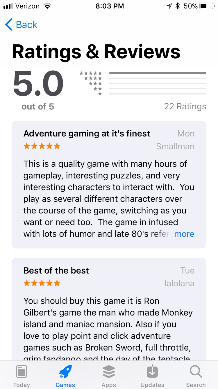 Ratings and reviews