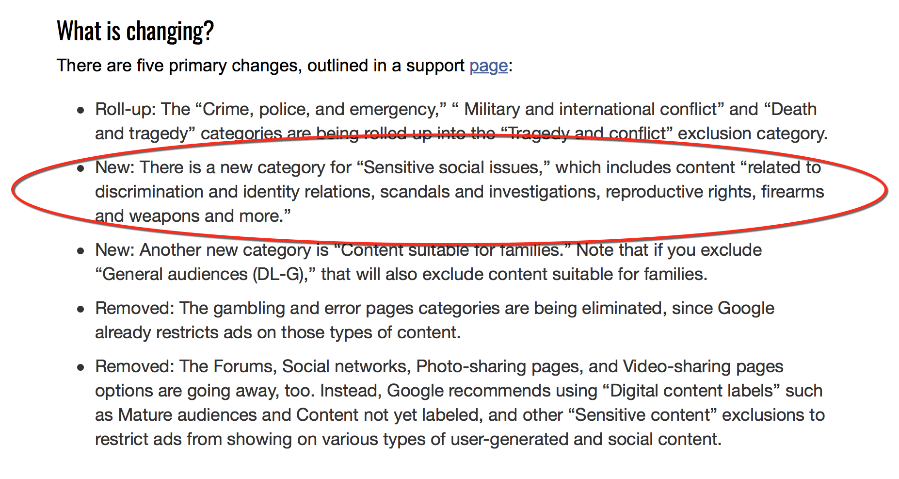GDN online ads categories