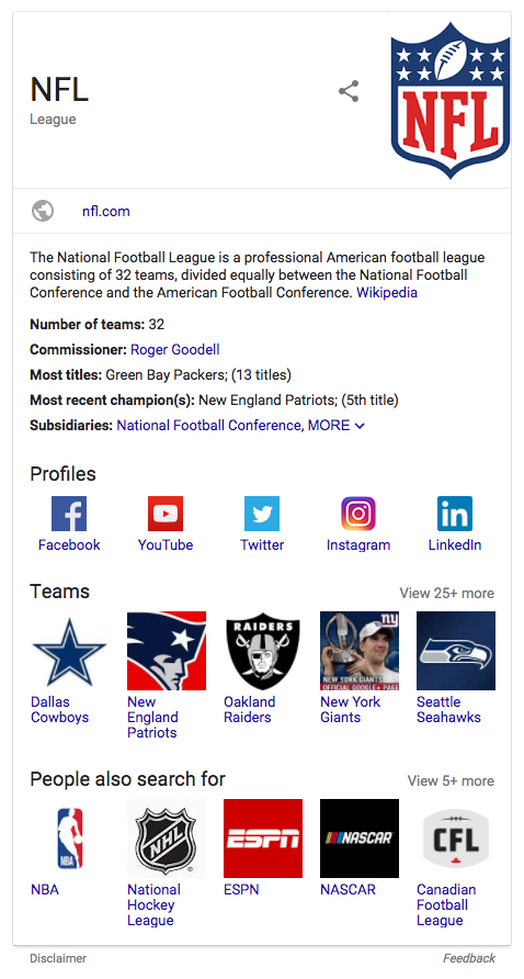 NFL Knowledge Graph