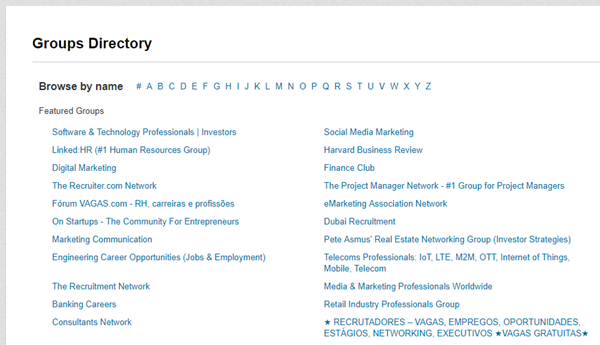 linkedin groups directory