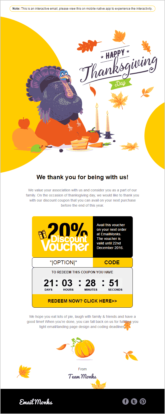 EmailMonks_thanksgiving email