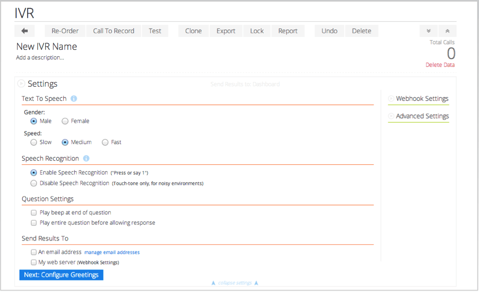 IVR Settings