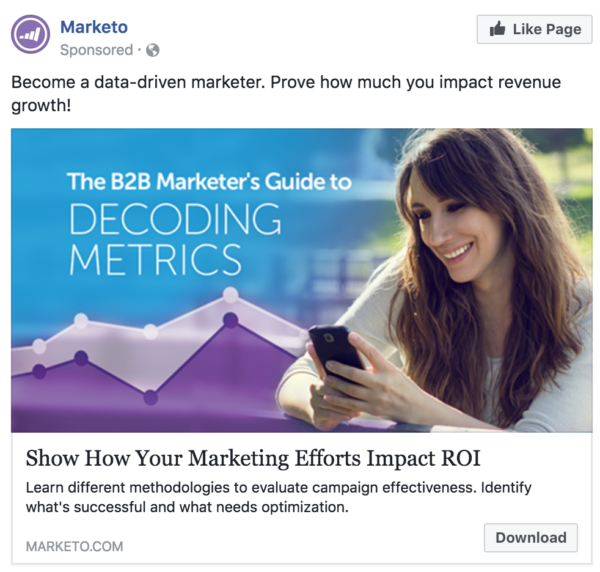 marketo facebook ads