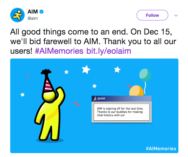 In the 25 Years Since Its Launch, AOL Instant Messenger Has Never