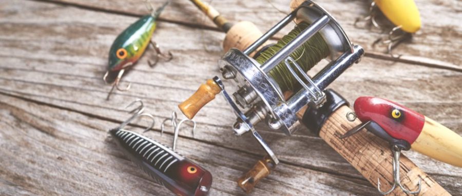 fishing reel and lures